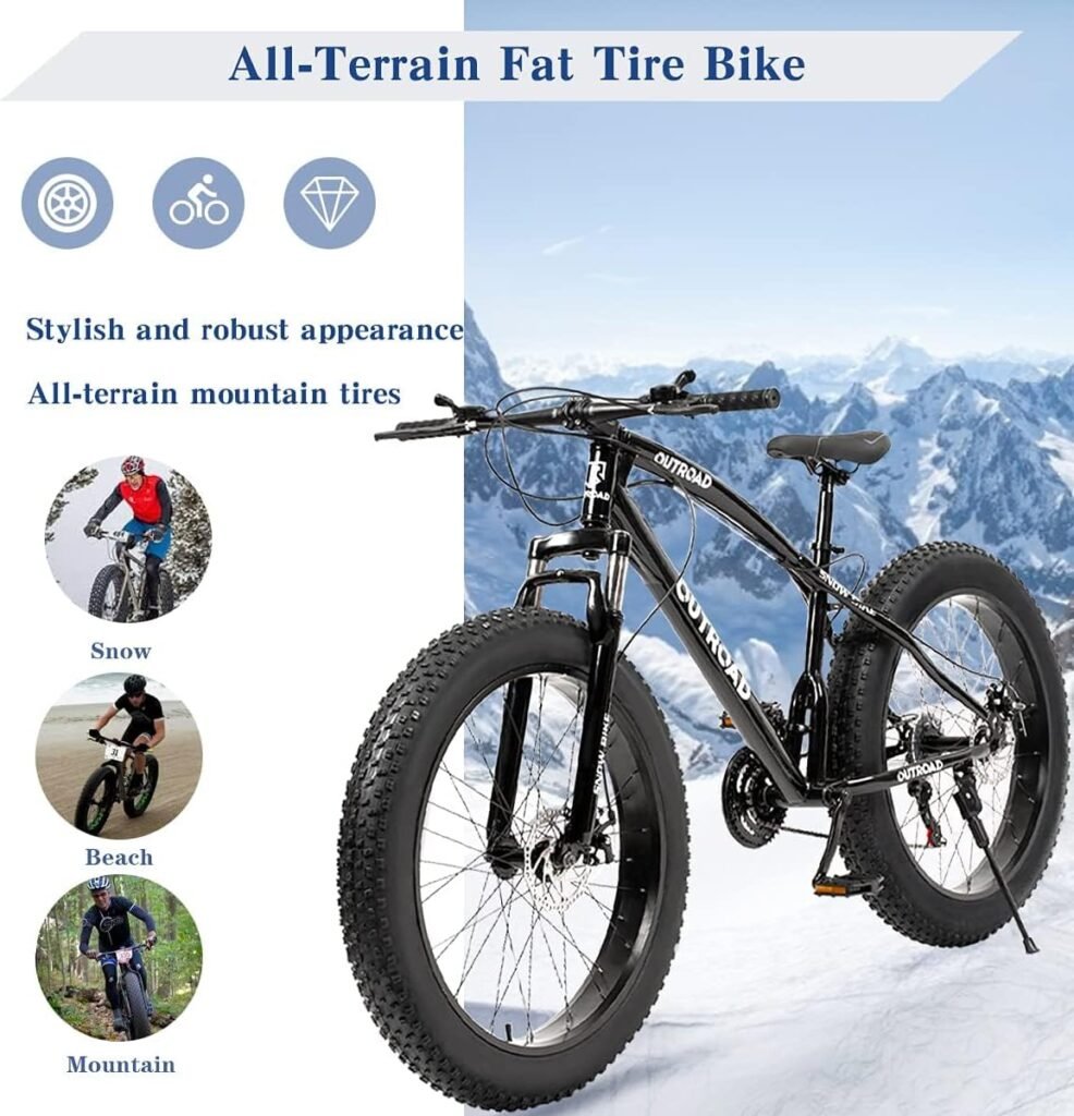 Outroad Fat Tire Mountain Bike 26 Inch