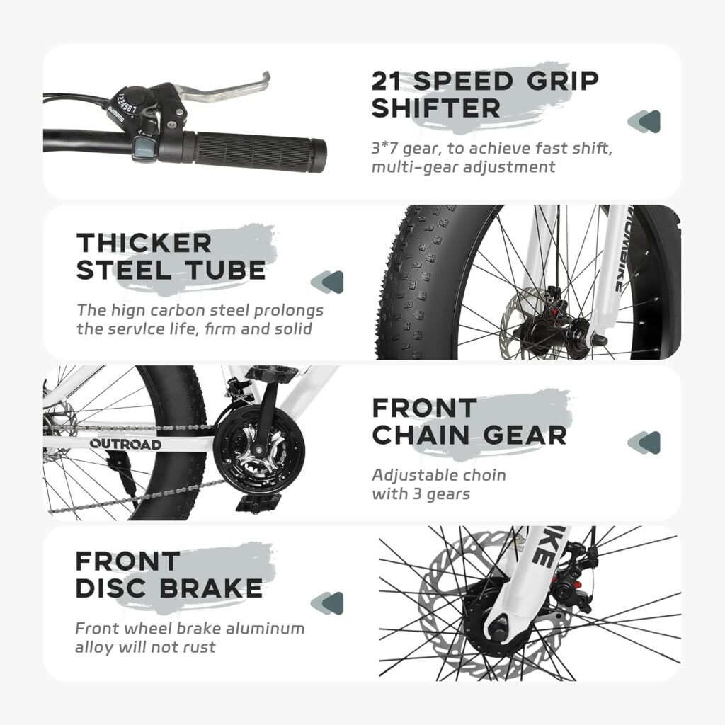 Outroad fat tire bike for sand snow and all terrain riding