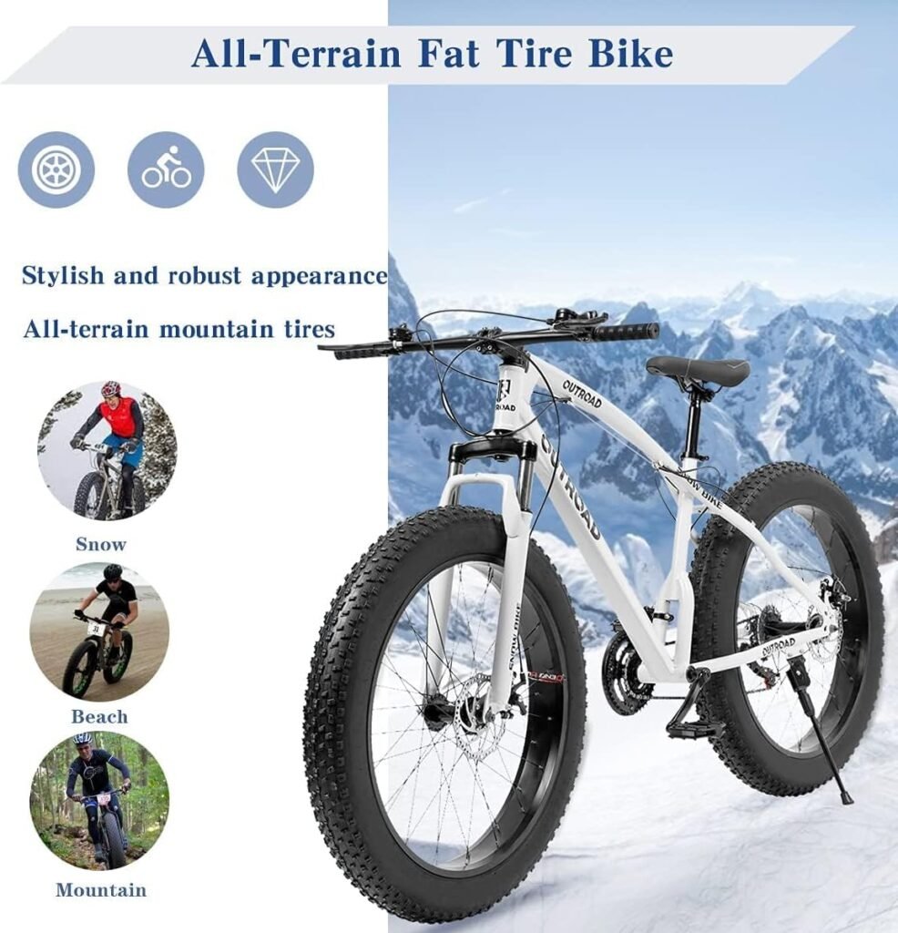 Outroad fat tire bike outdoor riding on rough terrain