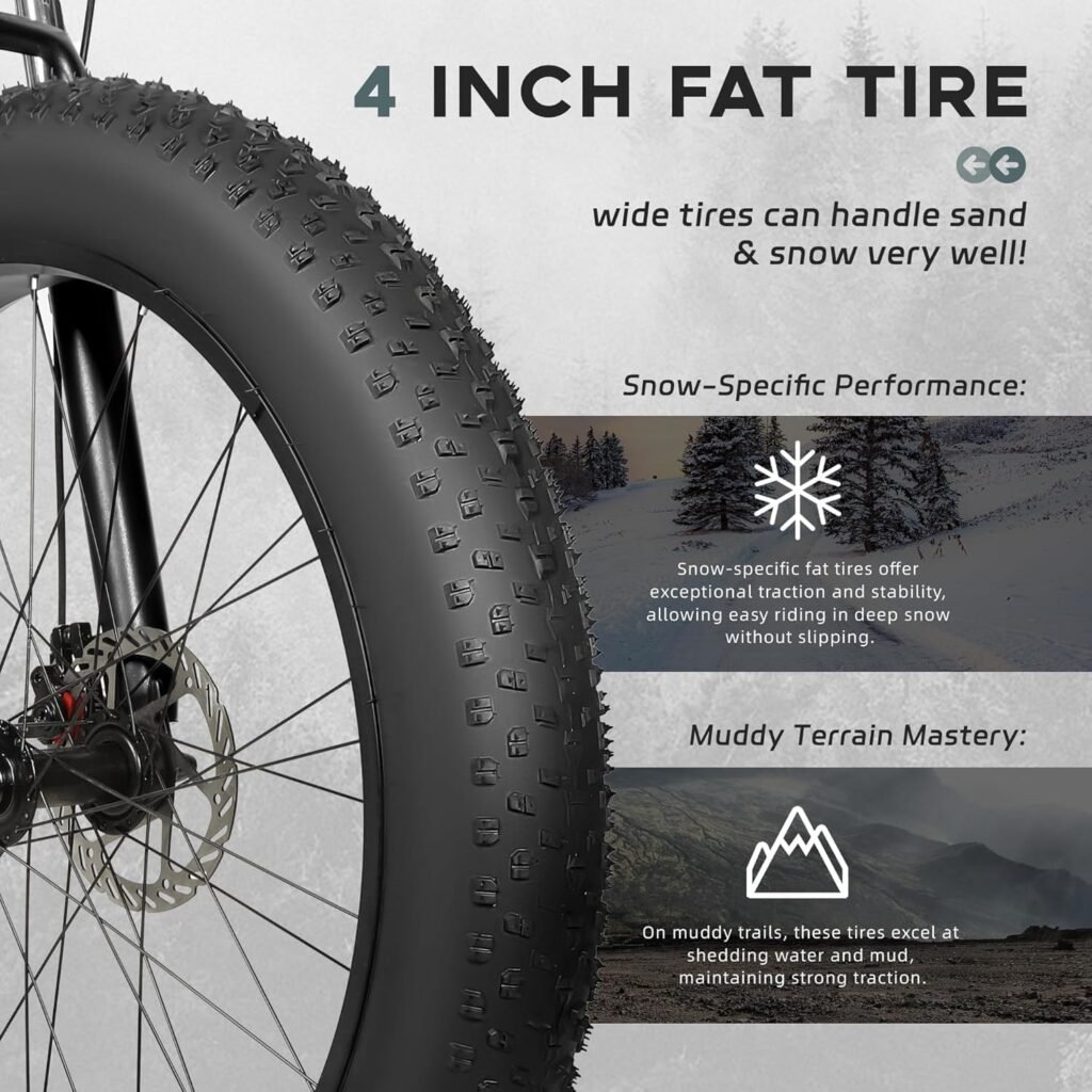 Outroad fat tire bike for sand snow and all terrain riding