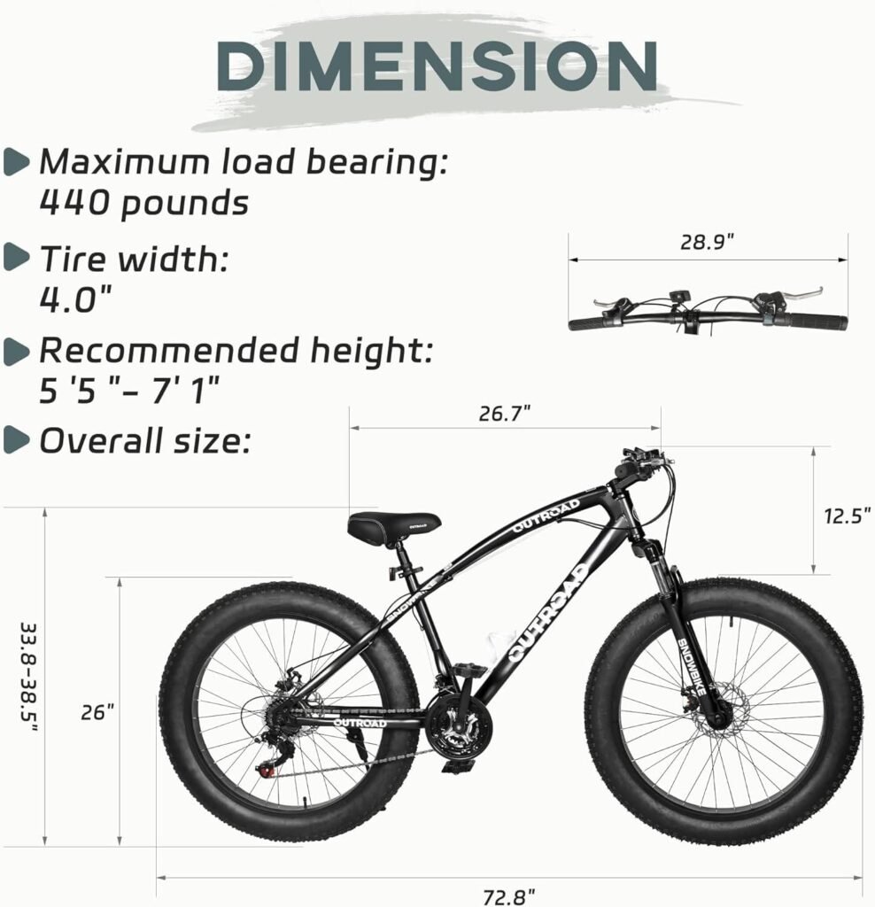 Outroad fat tire mountain bike with steel frame