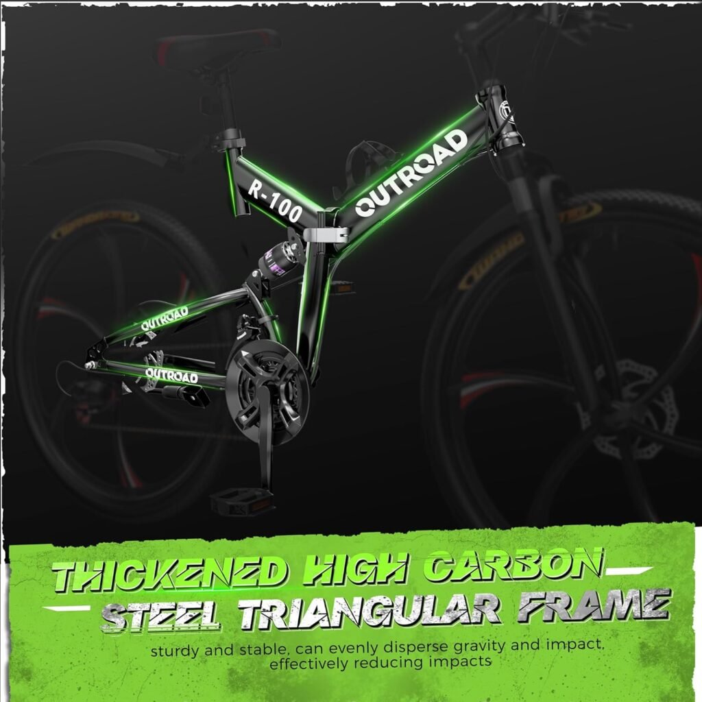 outroad folding mountain bike with Solid Steel Frame