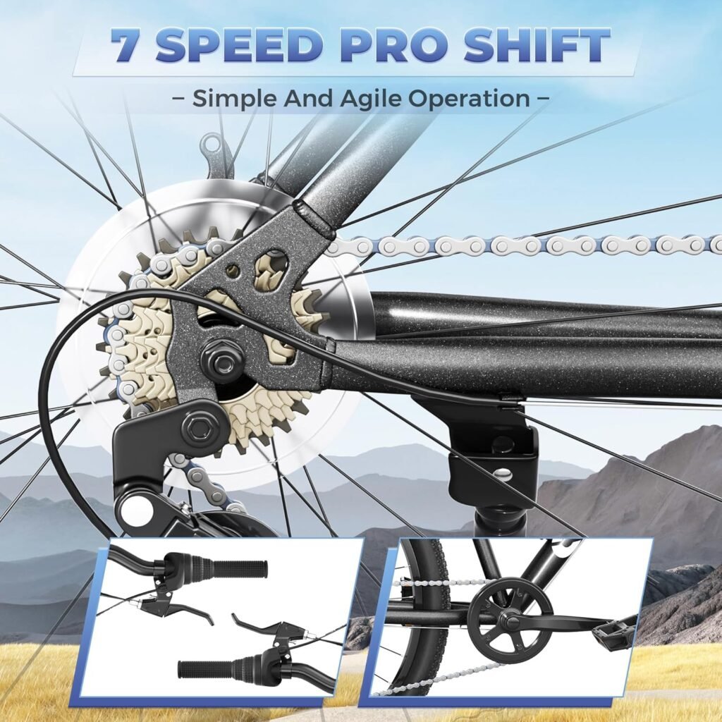 Outroad mountain bike for adults with 21 speed drivetrain