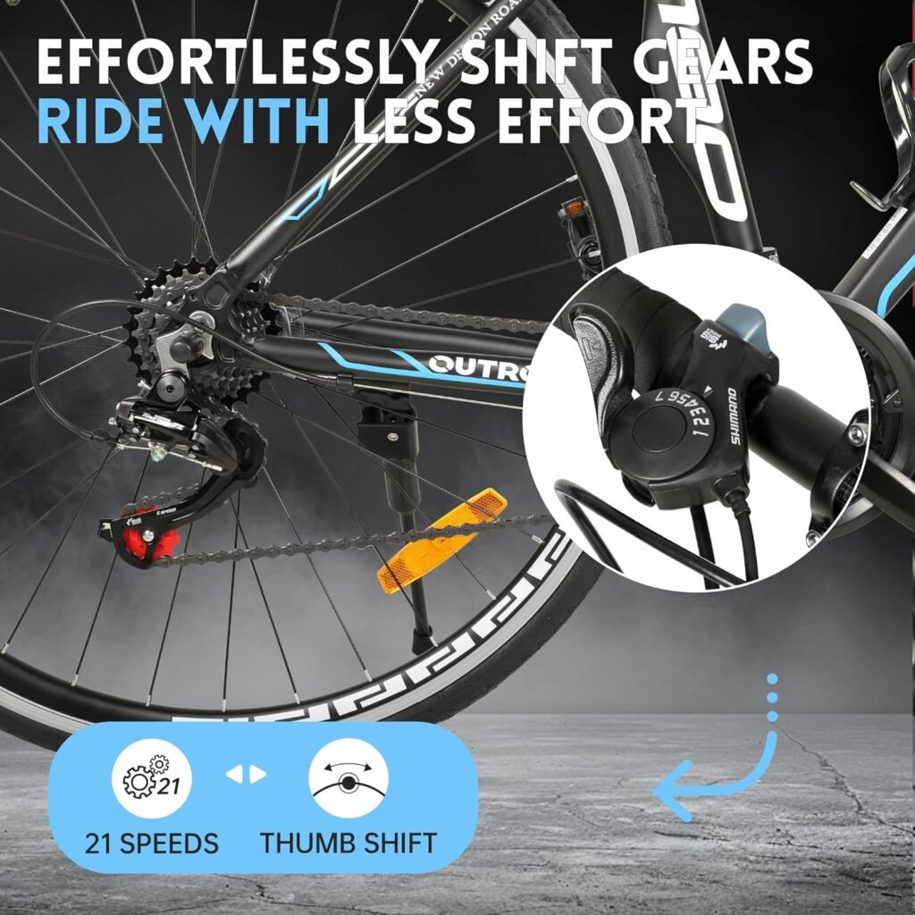 Outroad 700C road bike with multi speed drivetrain