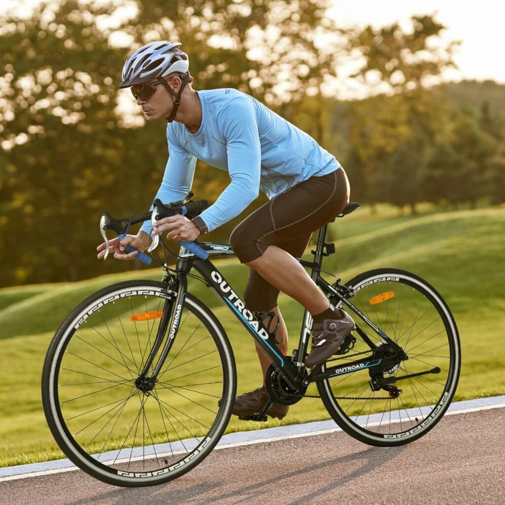 Outroad road bike for men and women with lightweight frame