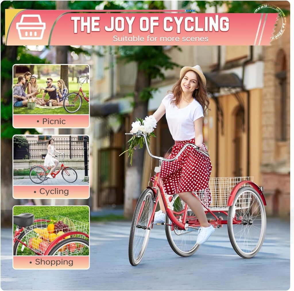 Outroad 3 wheel bike for seniors and everyday errands